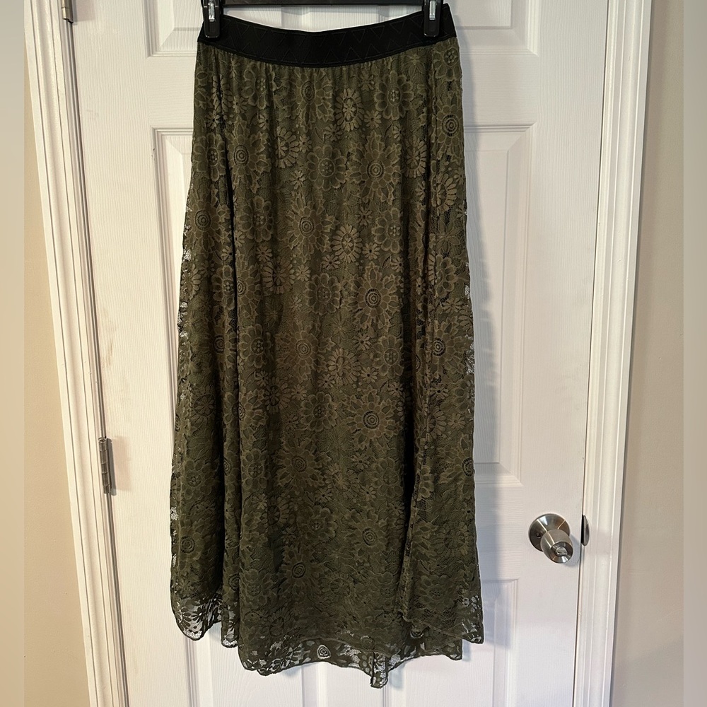 Lularoe M Olive lace maxi skirt